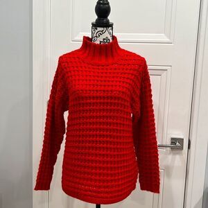 Skye’s The Limit woman’s red knitted turtleneck sweater, size XL